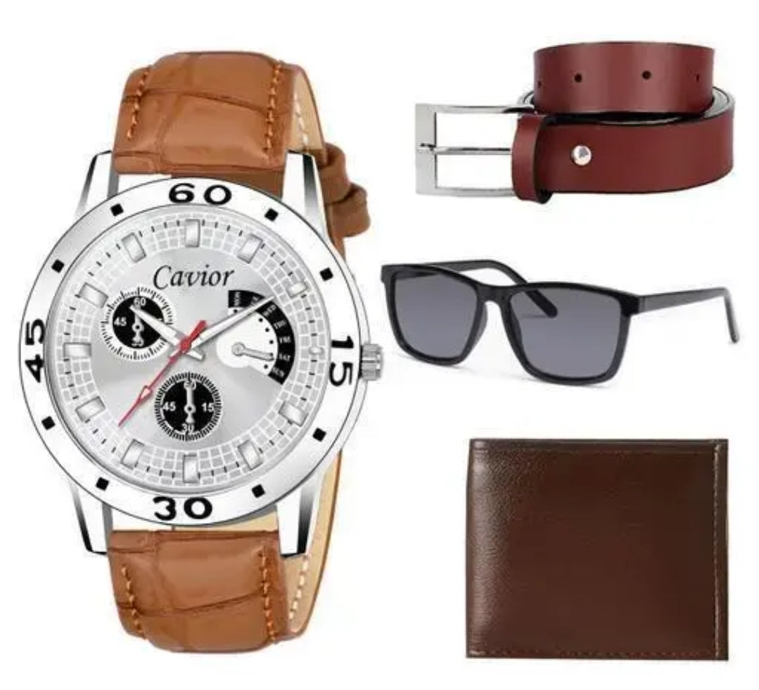 Watch Belt Purse Sunglass Combo Offer DM606