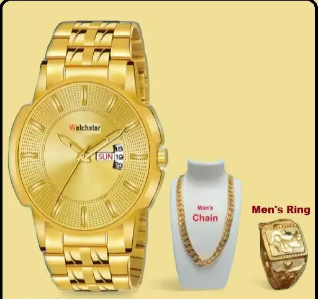 Golden watch chain ring DM930