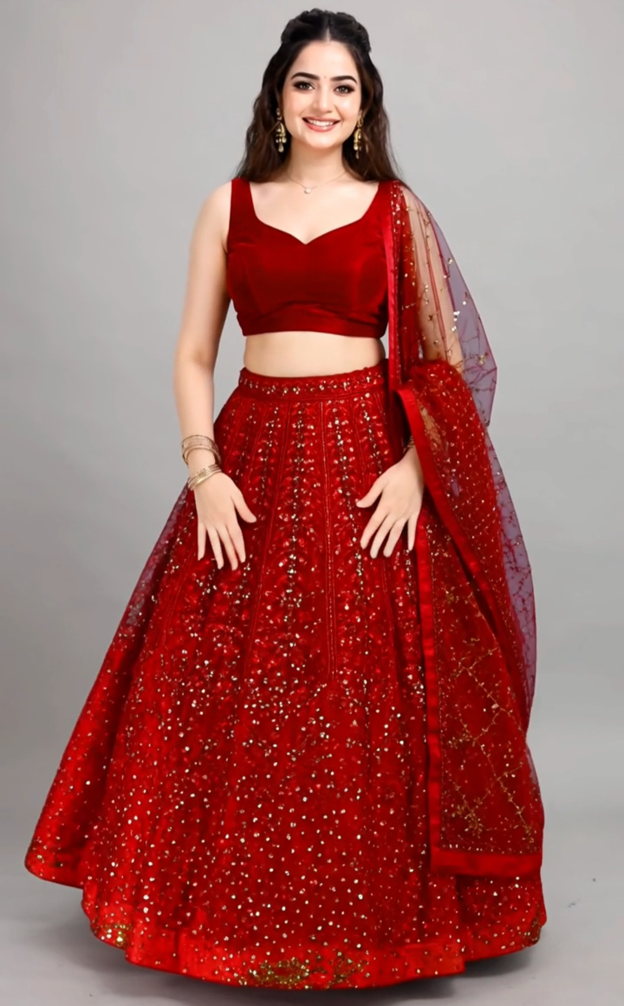 Maroon Lehnga DM982