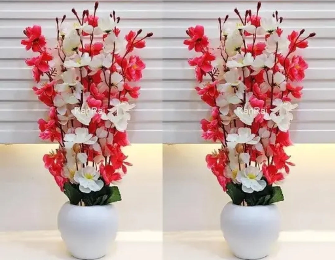 2 pot with artificial Flowers DM398