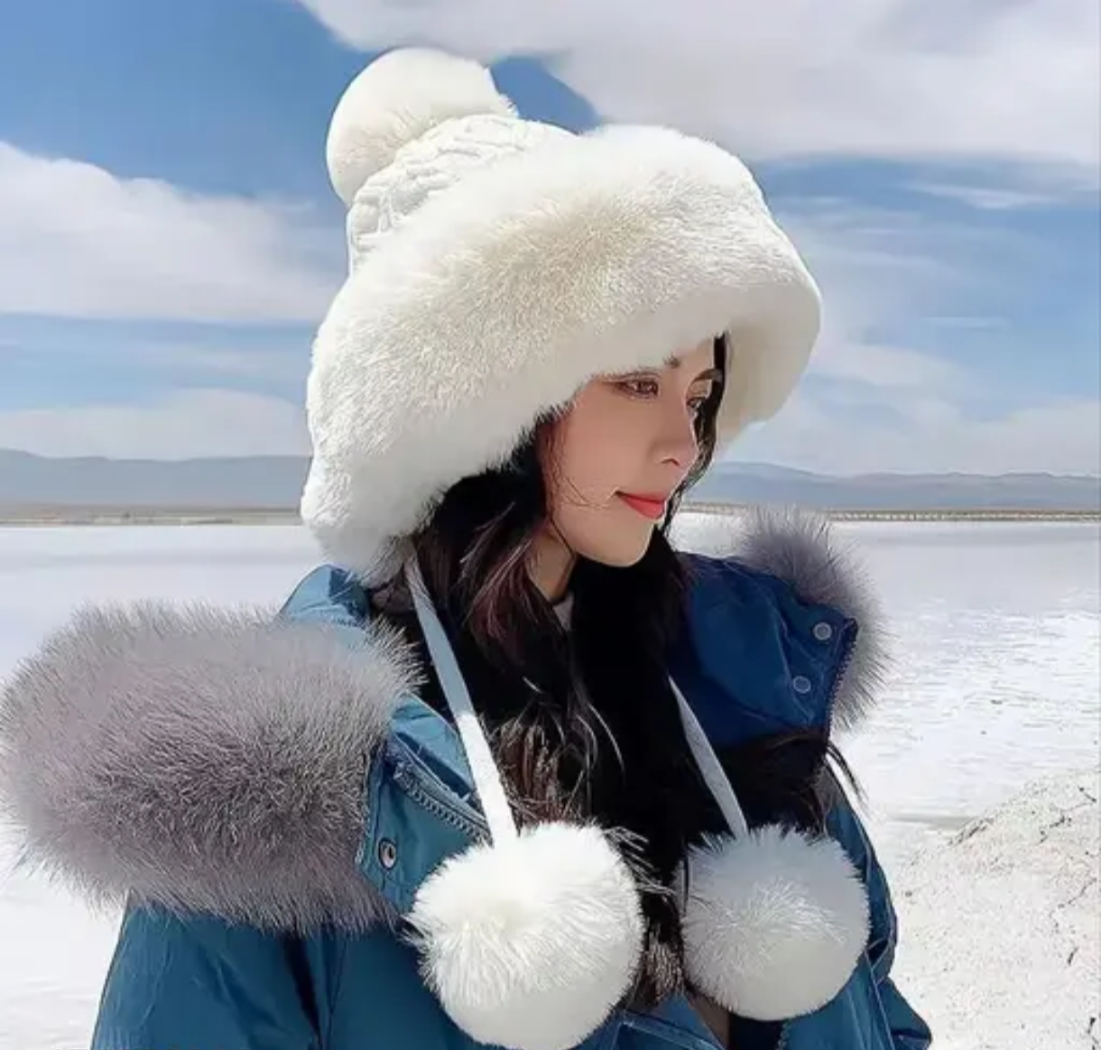 Fur woolen cap DM827
