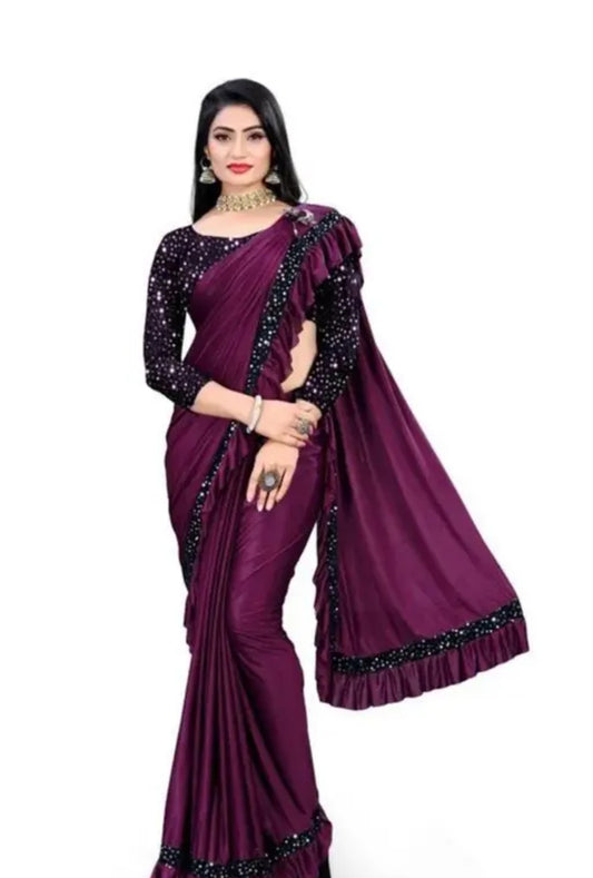 Purple Ruffle Saree With Blouse
DS06